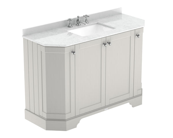 Hudson Reed 1200mm 4-Door Angled Unit & Marble Top 3TH