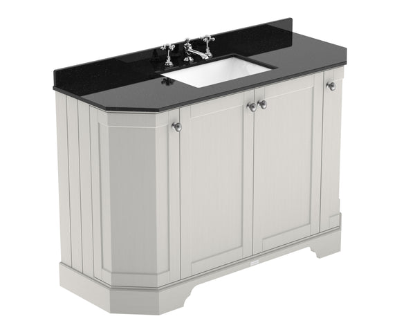 Hudson Reed 1200mm 4-Door Angled Unit & Marble Top 3TH