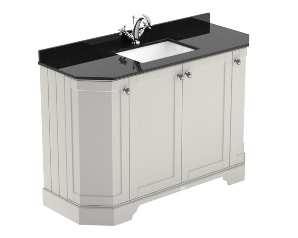 Hudson Reed 1200mm 4-Door Angled Unit & Marble Top 1TH
