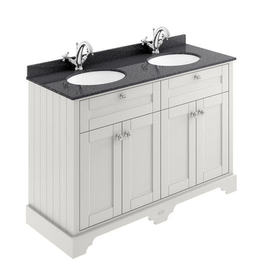 Hudson Reed 1200mm Cabinet & Double Marble Top (1TH)