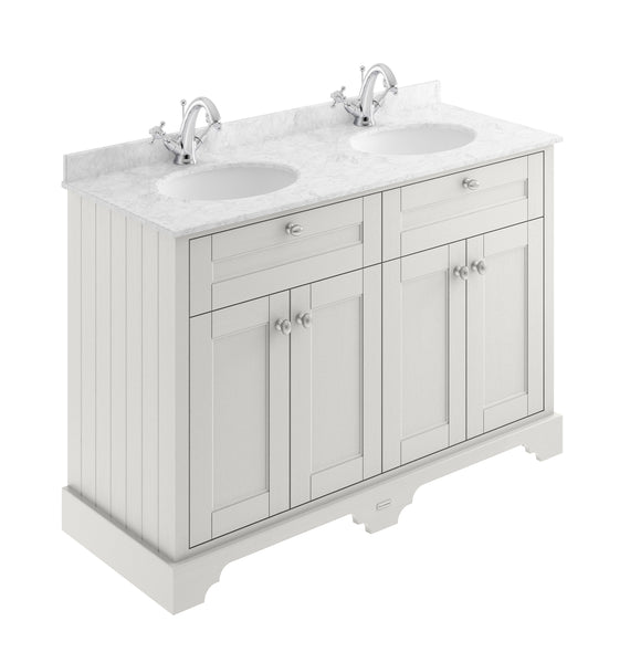 Hudson Reed 1200mm Cabinet & Double Marble Top (1TH)