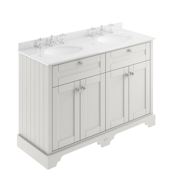 Hudson Reed 1200mm Cabinet & Double Marble Top (3TH)