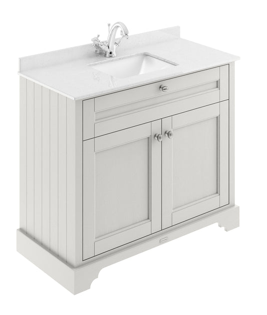 Hudson Reed 1000mm Cabinet & Marble Top (1TH)