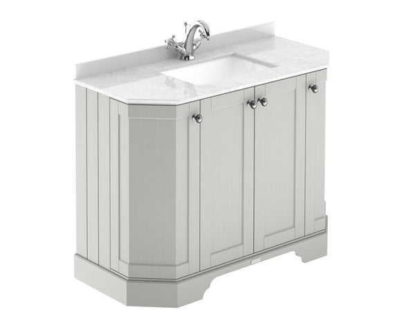 Hudson Reed 1000mm 4-Door Angled Unit & Marble Top 1TH