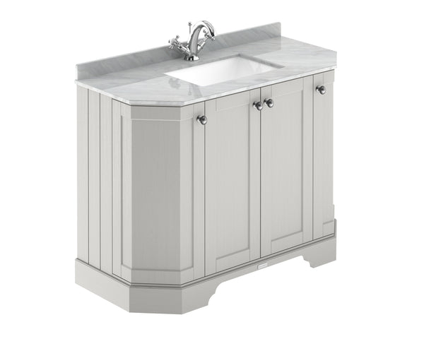 Hudson Reed 1000mm 4-Door Angled Unit & Marble Top 1TH