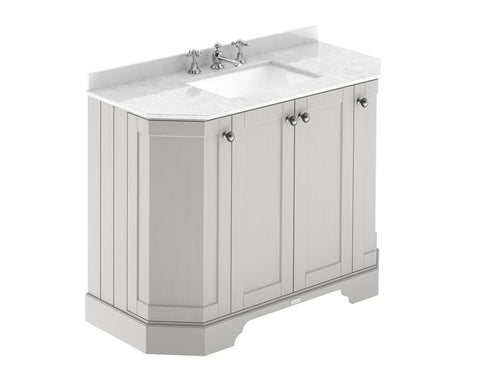 Hudson Reed 1000mm 4-Door Angled Unit & Marble Top 3TH