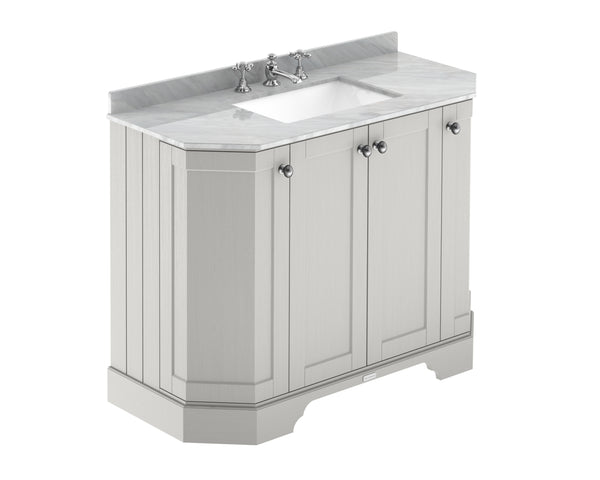 Hudson Reed 1000mm 4-Door Angled Unit & Marble Top 3TH