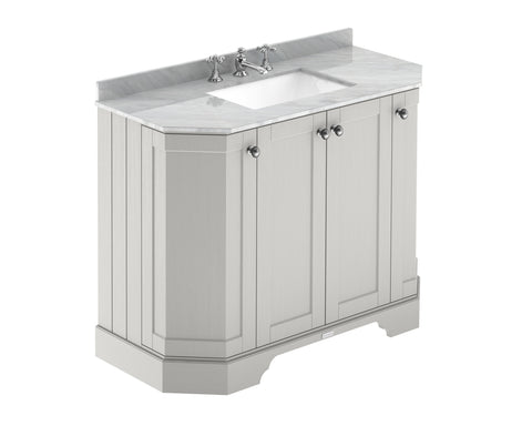 Hudson Reed 1000mm 4-Door Angled Unit & Marble Top 3TH