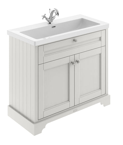 Hudson Reed 1000mm 2-Door Unit & Contemporary Fireclay Basin 1TH