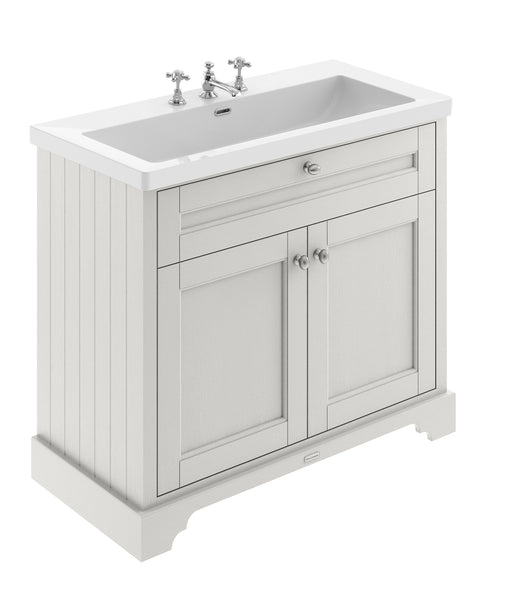 Hudson Reed 1000mm 2-Door Unit & Contemporary Fireclay Basin 3TH