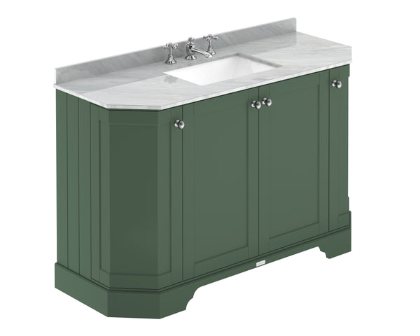 Hudson Reed 1200mm 4-Door Angled Unit & Marble Top 3TH
