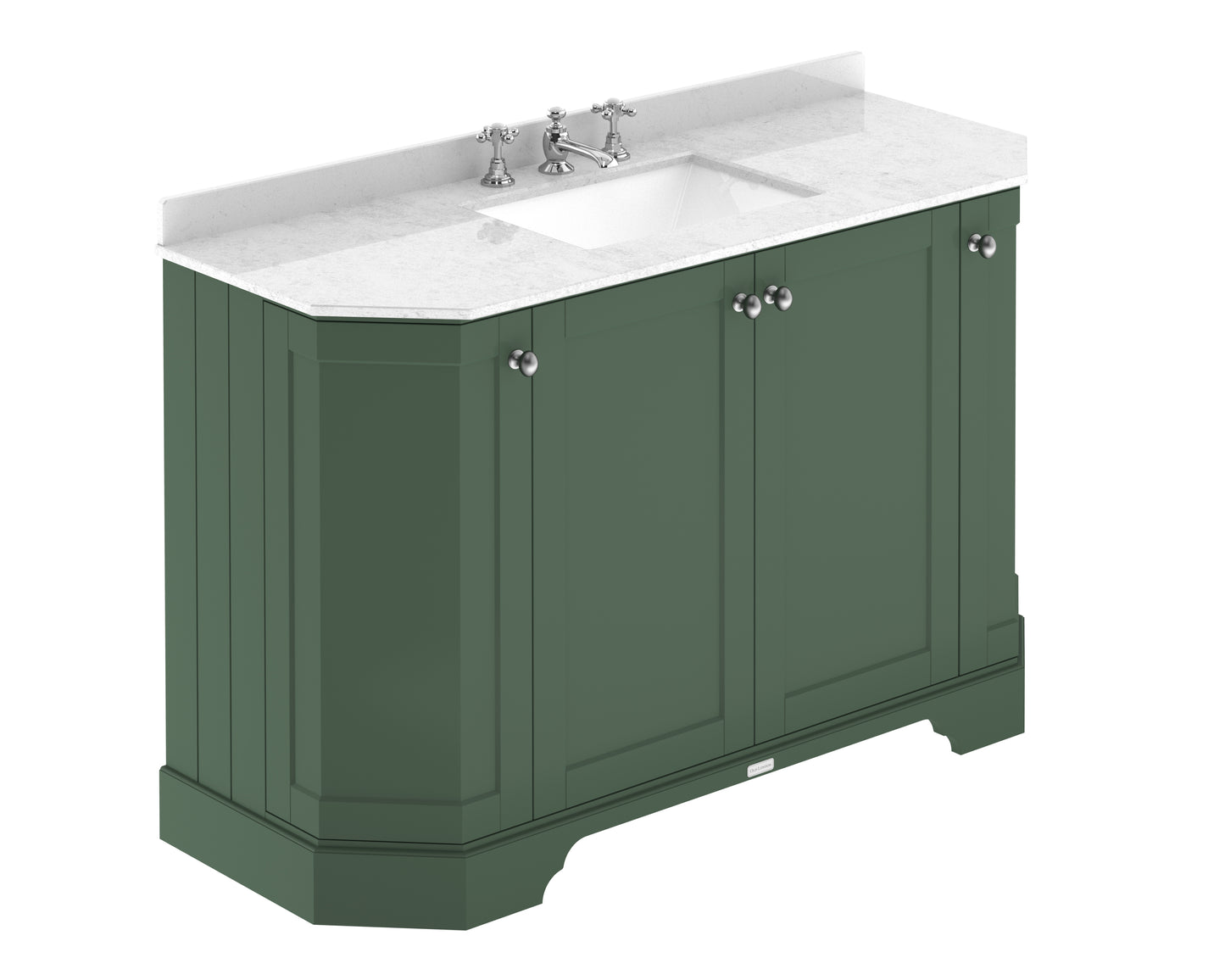 Hudson Reed 1200mm 4-Door Angled Unit & Marble Top 3TH