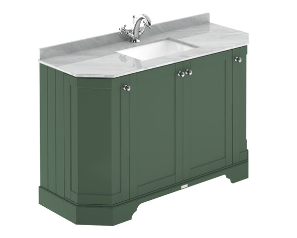 Hudson Reed 1200mm 4-Door Angled Unit & Marble Top 1TH