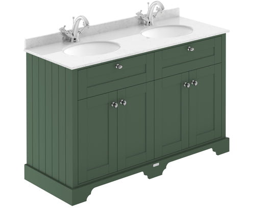 Hudson Reed 1200mm Cabinet & Double Marble Top (1TH)