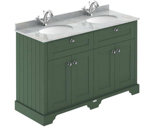 Hudson Reed 1200mm Cabinet & Double Marble Top (1TH)