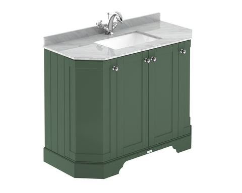 Hudson Reed 1000mm 4-Door Angled Unit & Marble Top 1TH