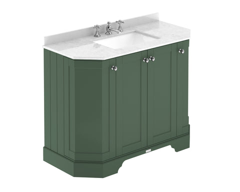 Hudson Reed 1000mm 4-Door Angled Unit & Marble Top 3TH