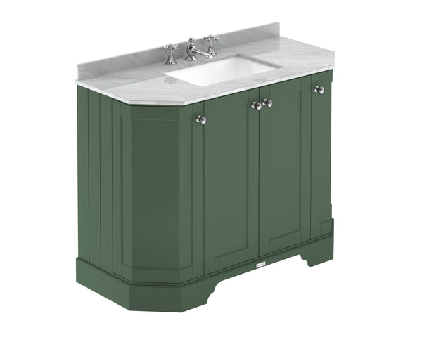 Hudson Reed 1000mm 4-Door Angled Unit & Marble Top 3TH