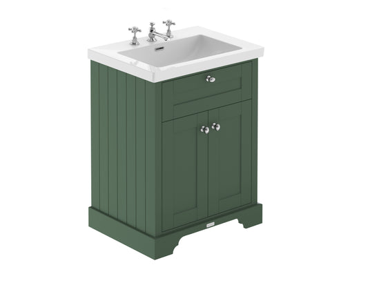 Hudson Reed 600mm 2-Door Unit & Contemporary Fireclay Basin 3TH