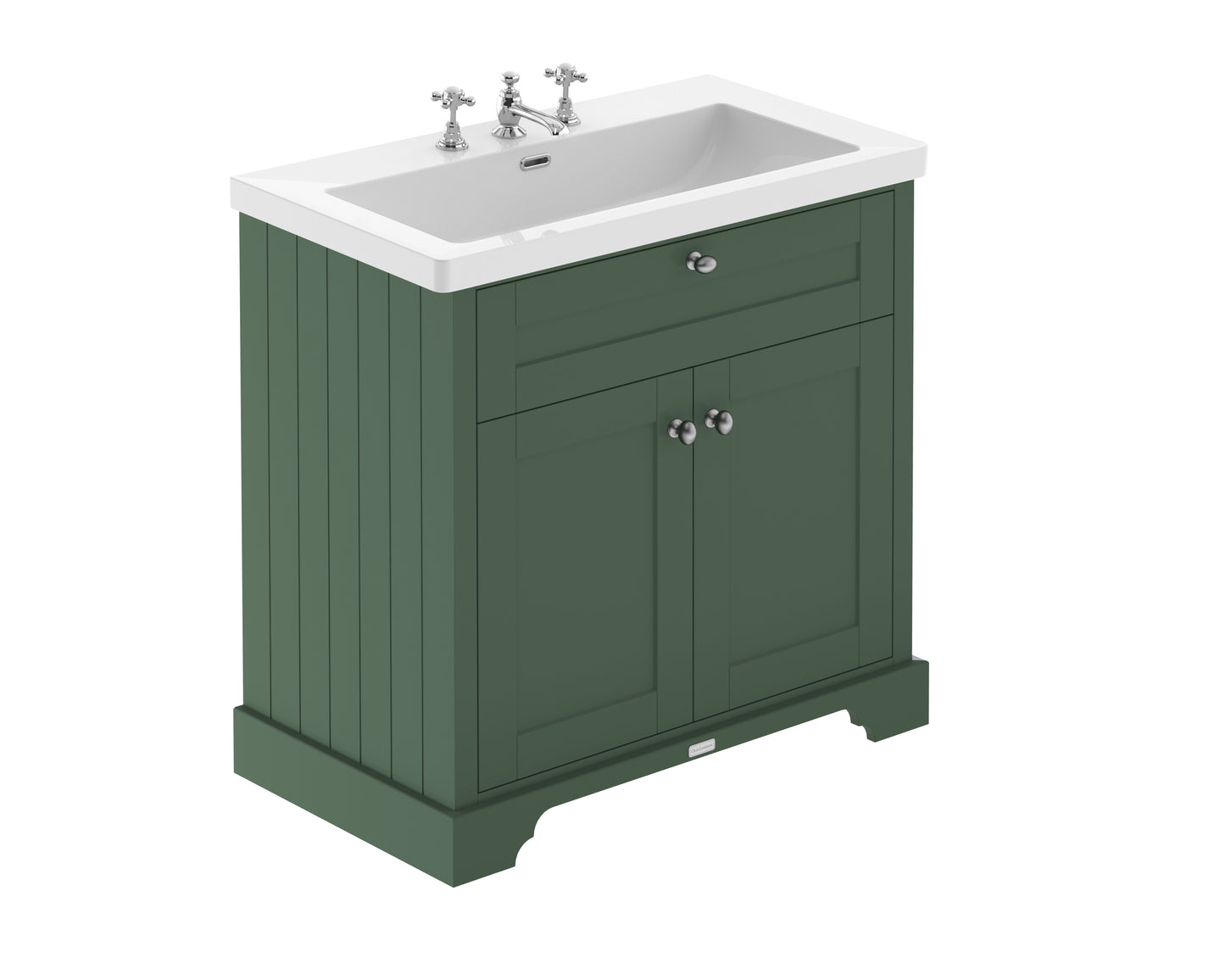 Hudson Reed 800mm 2-Door Unit & Contemporary Fireclay Basin 3TH