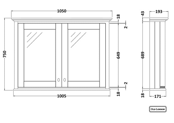 Hudson Reed 1050mm Mirror Cabinet