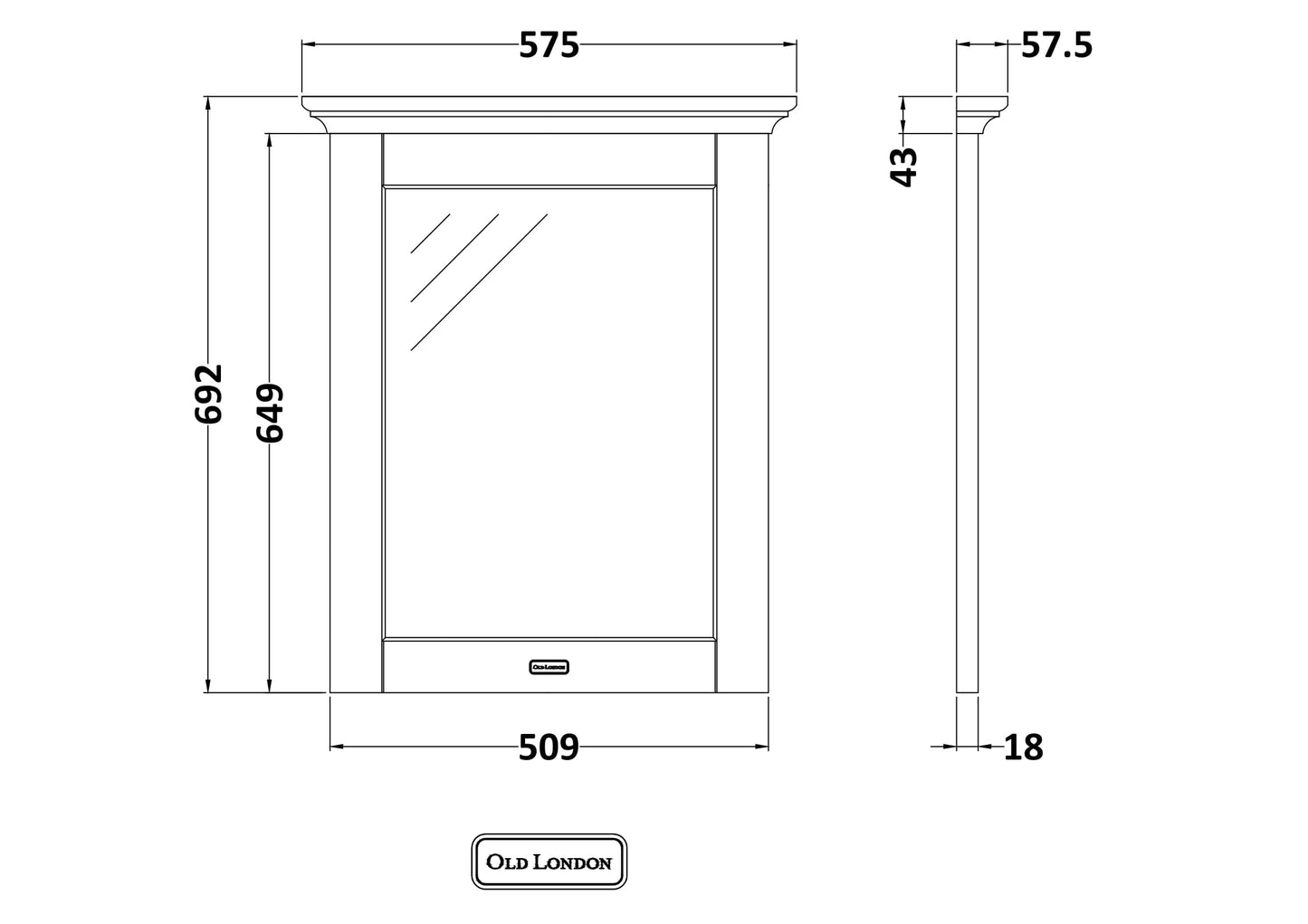 Hudson Reed 600mm Flat Mirror