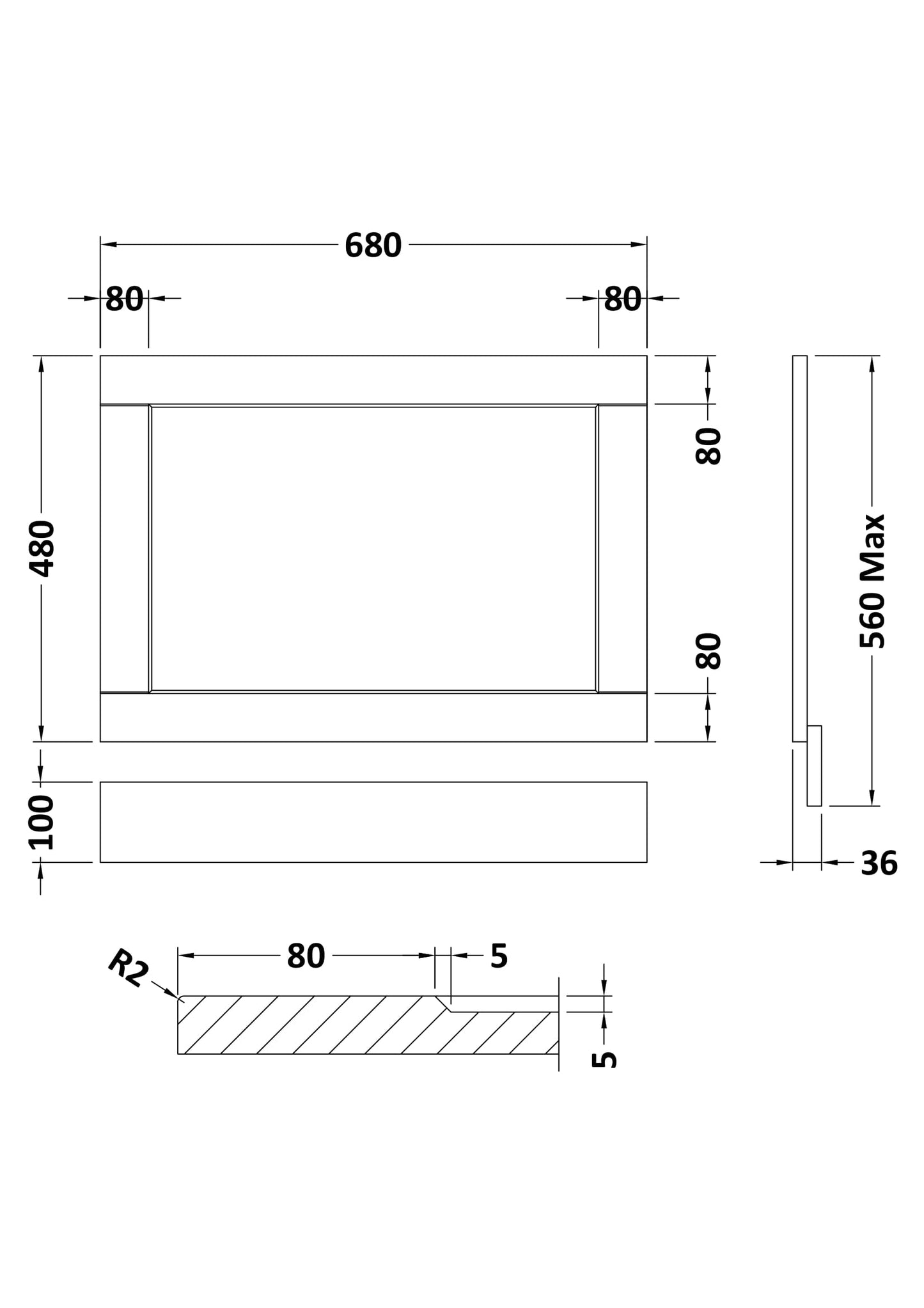 Hudson Reed 700mm End Panel
