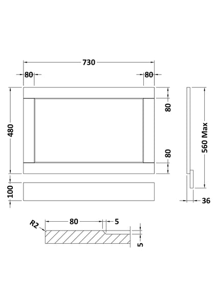 Hudson Reed 750mm End Panel