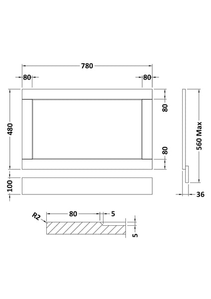 Hudson Reed 800mm End Panel