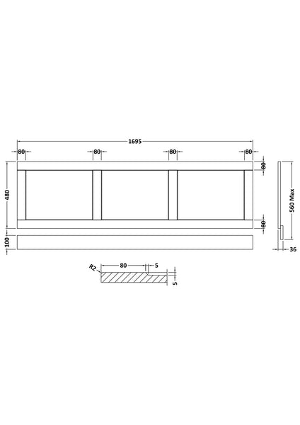 Hudson Reed 1700mm Front Panel
