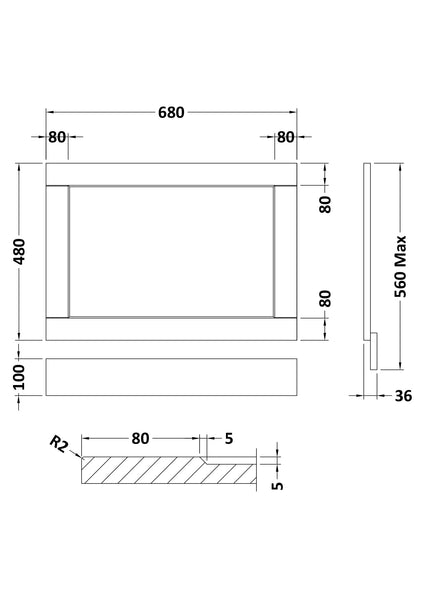 Hudson Reed 700mm End Panel