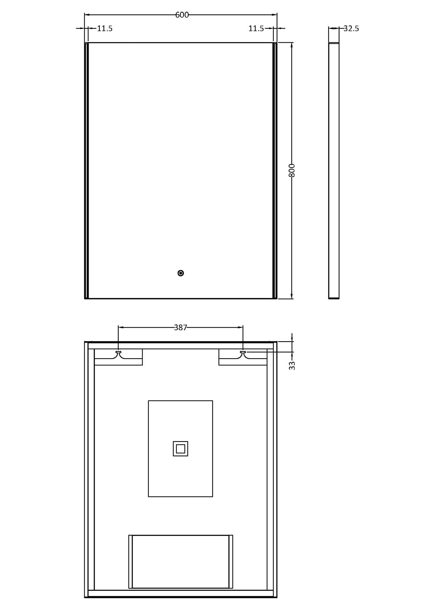 NUIE 800 x 600 Ambient Touch Sensor Mirror