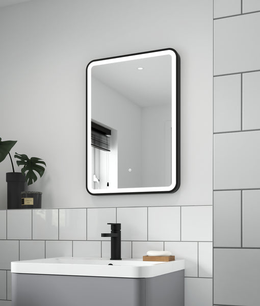 NUIE 700 x 500 Black Framed Mirror