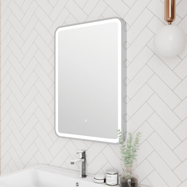NUIE 700 x 500 Silver Framed Mirror
