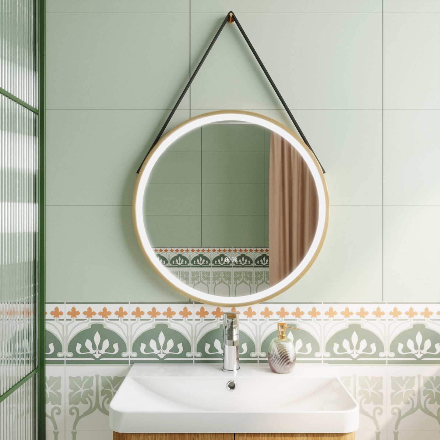 NUIE 800mm Round Illuminated Mirror