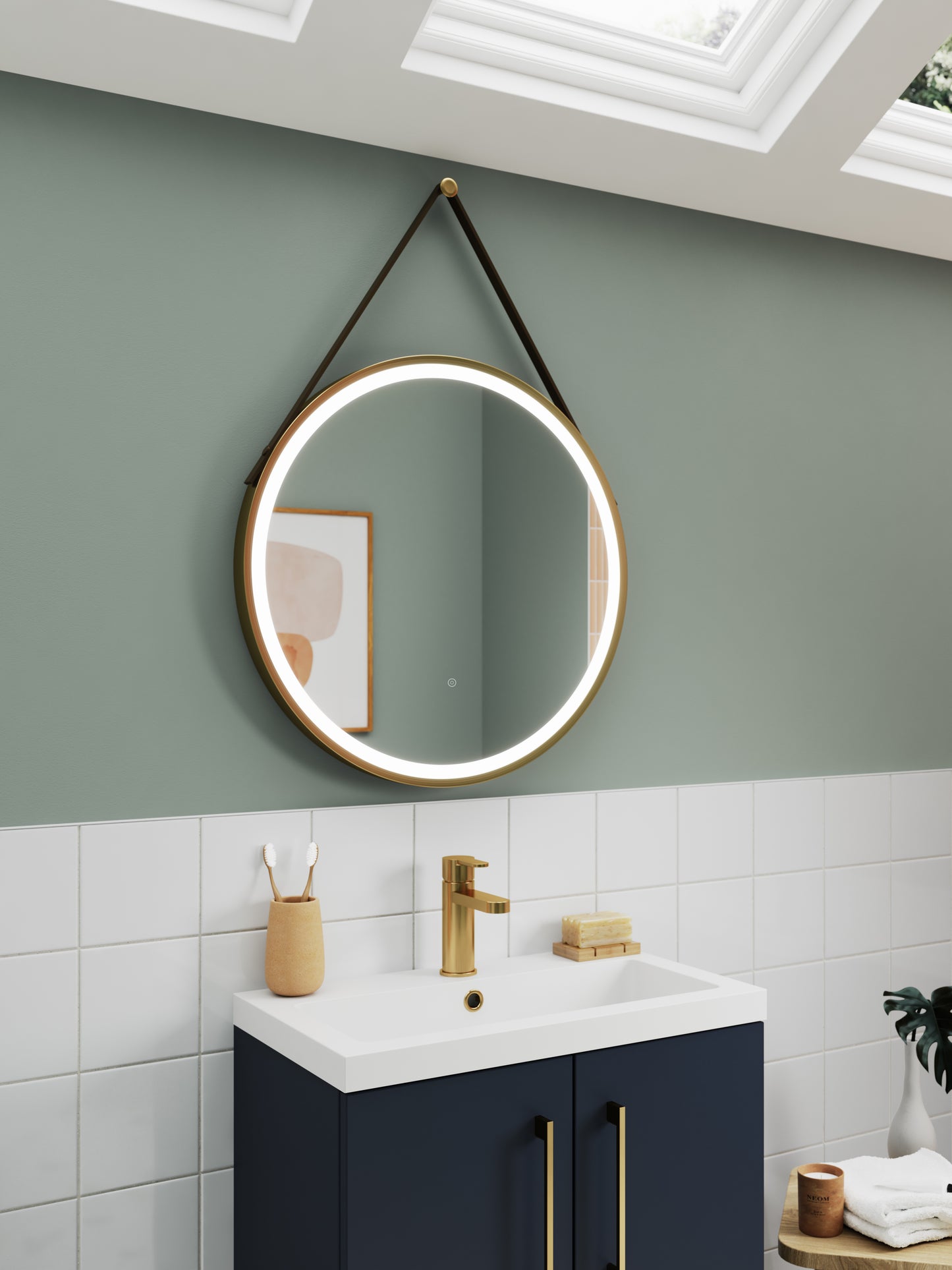 NUIE 800mm Round Illuminated Mirror