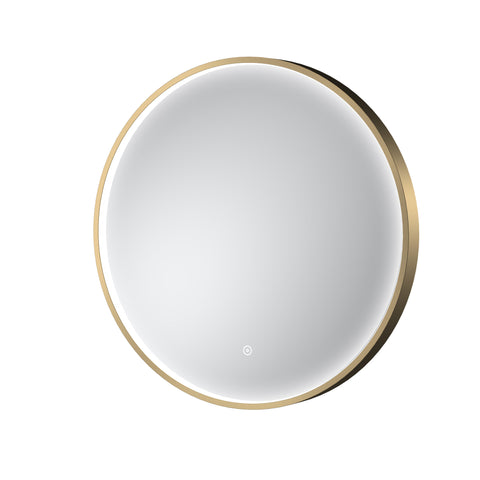 NUIE Brushed Brass Frame LED Mirror - 600mm