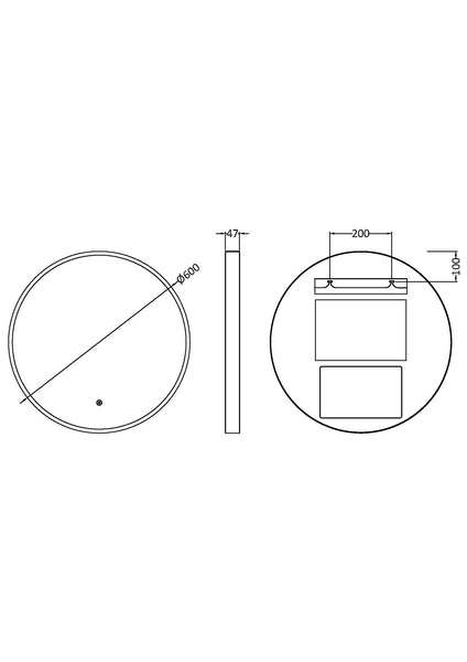 NUIE Brushed Brass Frame LED Mirror - 600mm