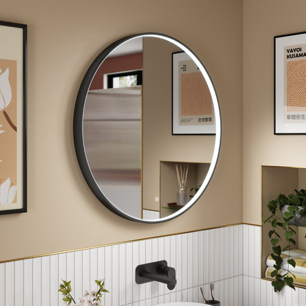 NUIE Black Frame LED Mirror - 800mm
