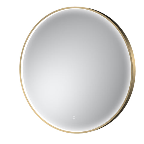NUIE Brushed Brass Frame LED Mirror - 800mm