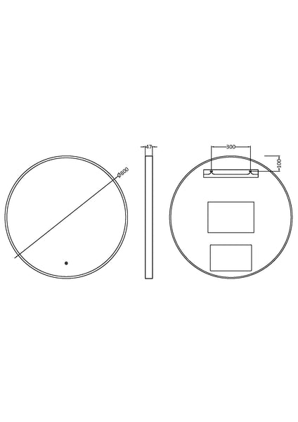 NUIE Brushed Brass Frame LED Mirror - 800mm