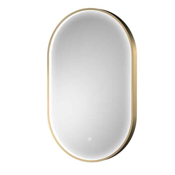 NUIE Brushed Brass Frame LED Mirror - 800 x 500mm