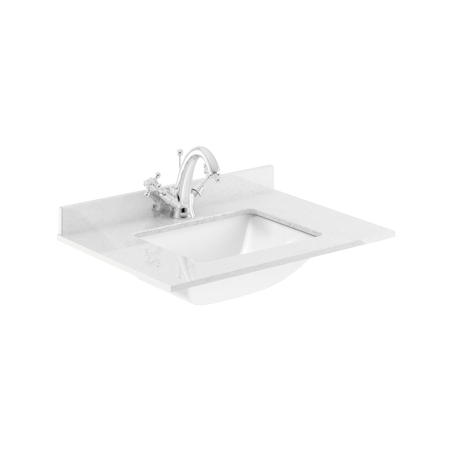 Hudson Reed 600mm Floor Standing 2-Drawer Vanity with Marble Worktop Basin
