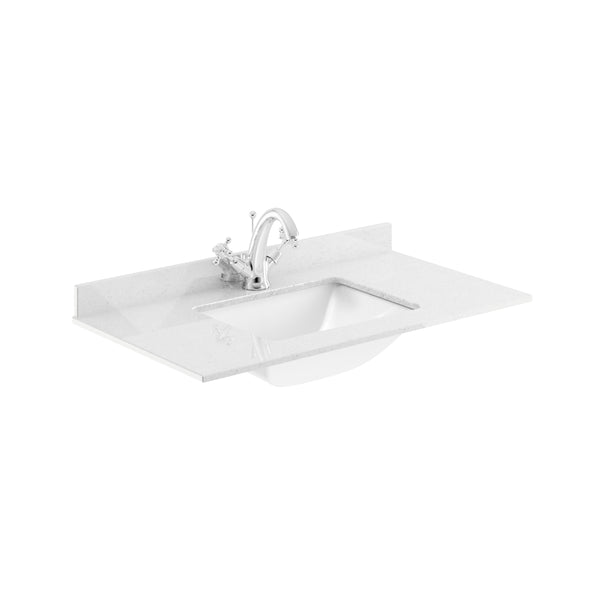 Hudson Reed 800mm Wall Hung 2-Drawer Vanity with Marble Worktop Basin