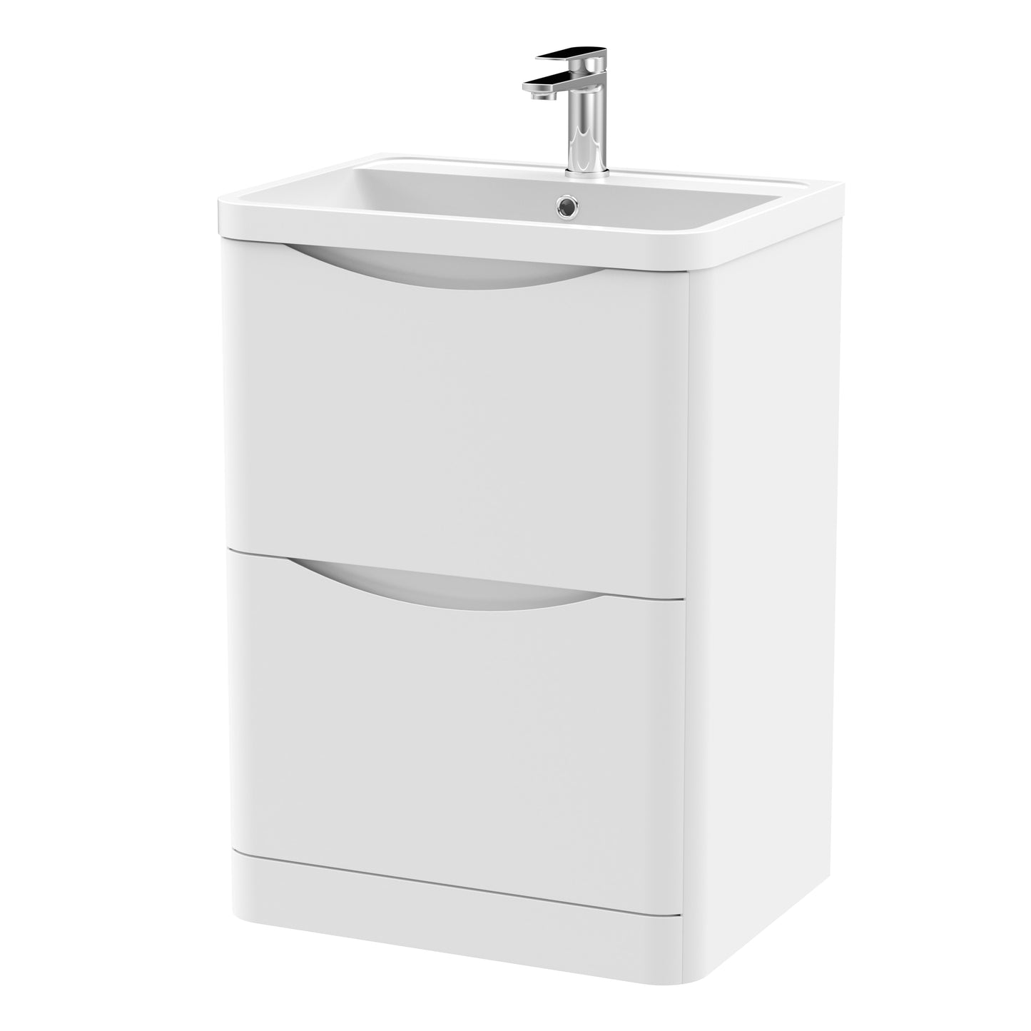 NUIE 600mm Floor Standing 2 Drawer Vanity & Polymarble Basin