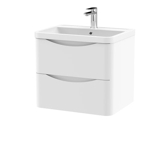 NUIE 600mm Wall Hung 2 Drawer Vanity & Polymarble Basin