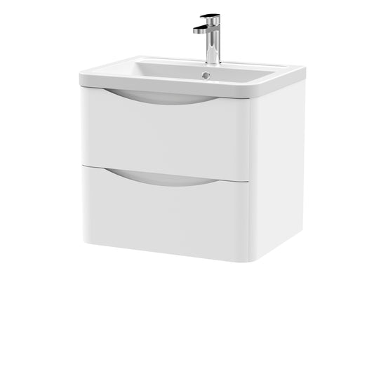 NUIE 600mm Wall Hung 2 Drawer Vanity & Ceramic Basin