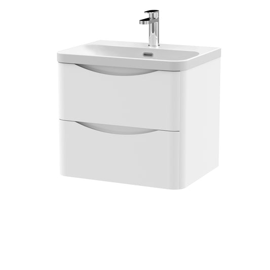 NUIE 600mm Wall Hung 2 Drawer Vanity & Thin Edge Ceramic Basin