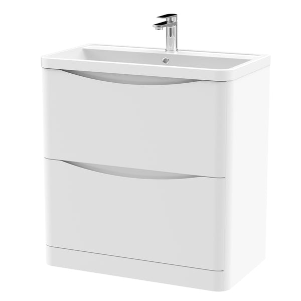 NUIE 800mm Floor Standing 2 Drawer Vanity & Polymarble Basin
