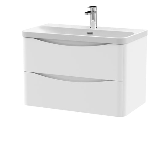 NUIE 800mm Wall Hung 2 Drawer Vanity & Thin Edge Ceramic Basin